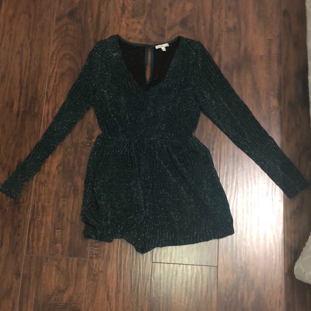 Green shiny romper
